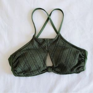Xhilaration Bikini Top Olive Self Tie